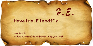 Havelda Elemér névjegykártya